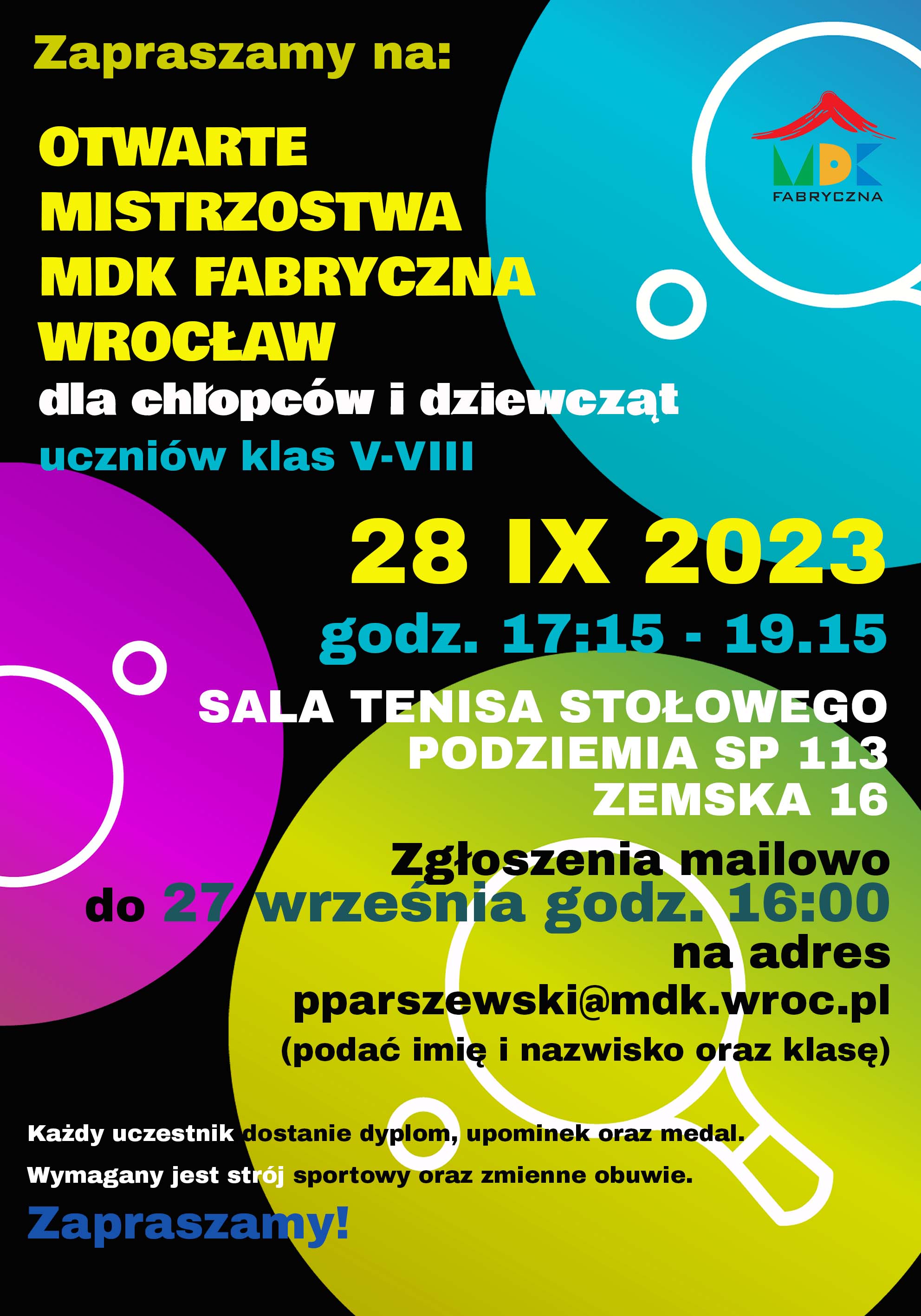 Otwarte Mistrzostwa MDK Fabryczna Wrocław - 28 WRZEŚNIA 2023