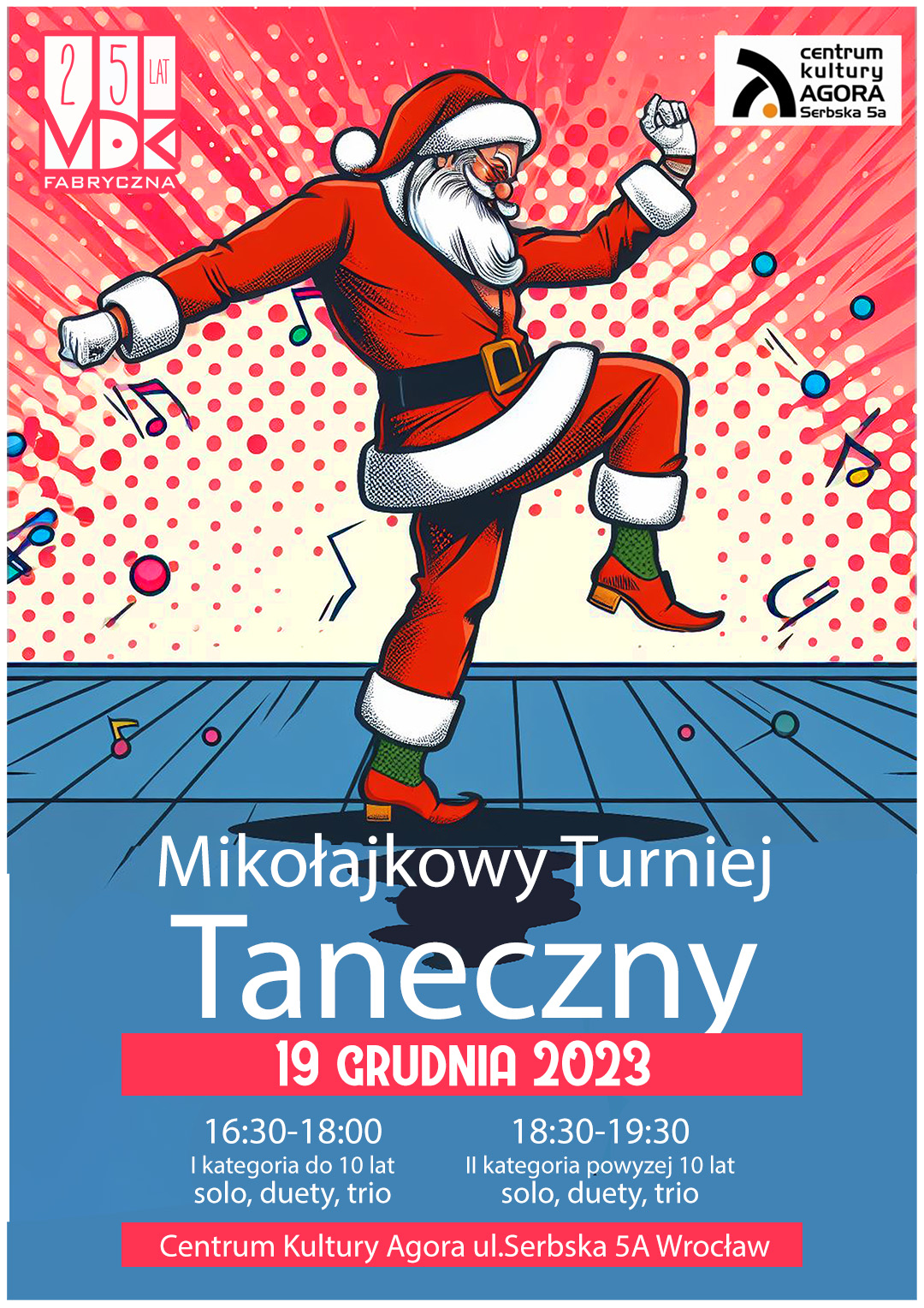 Mikołajkowy Turniej Taneczny w Agorze -19 grudnia 2023 - ZMIANA DATY!!!